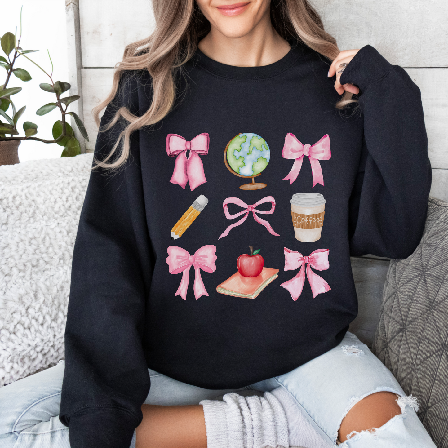 Teacher Bows and Pencil