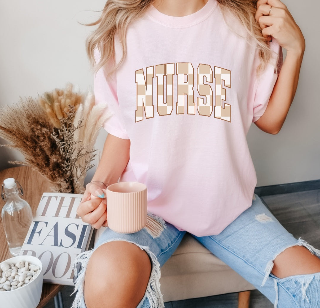 Nurse Checkered Tee