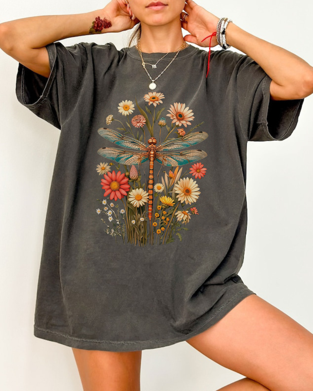 Floral Dragonfly Tee