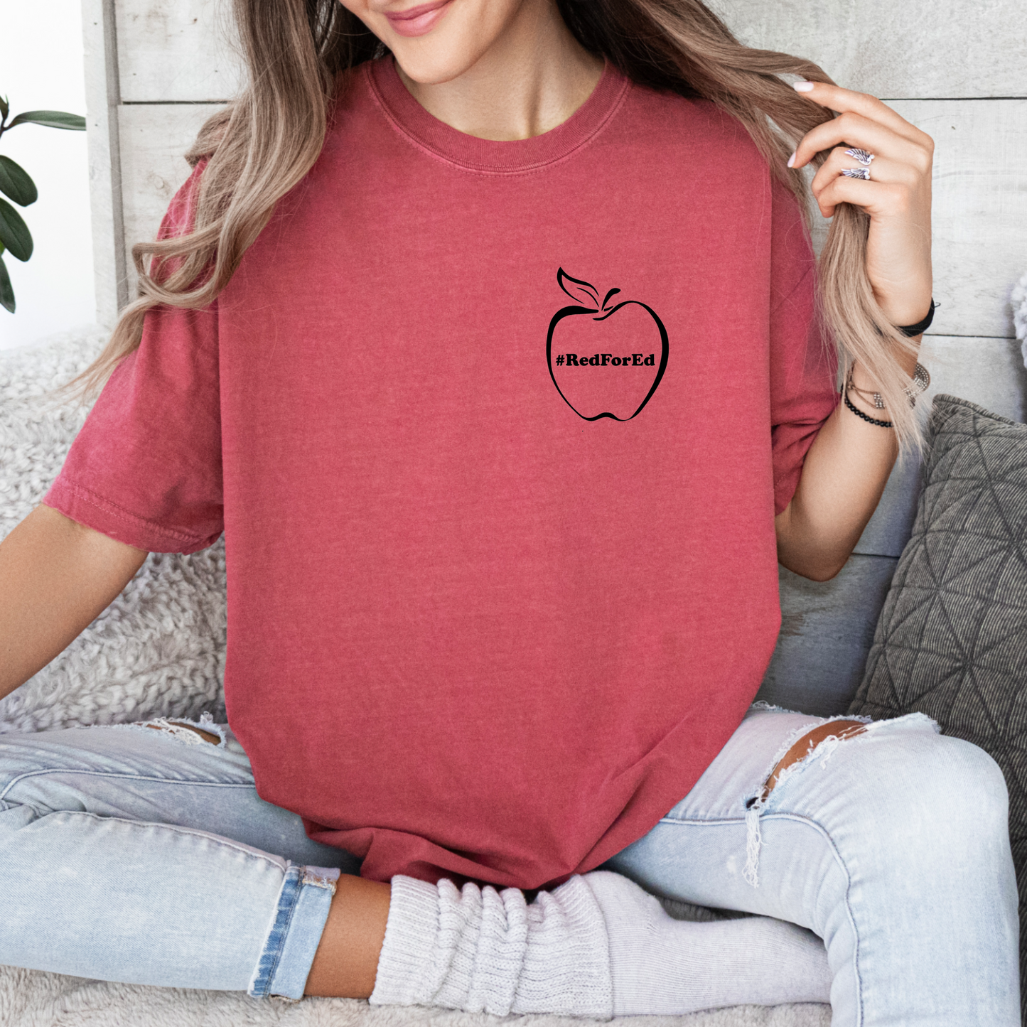 Red For Ed Apple Tee