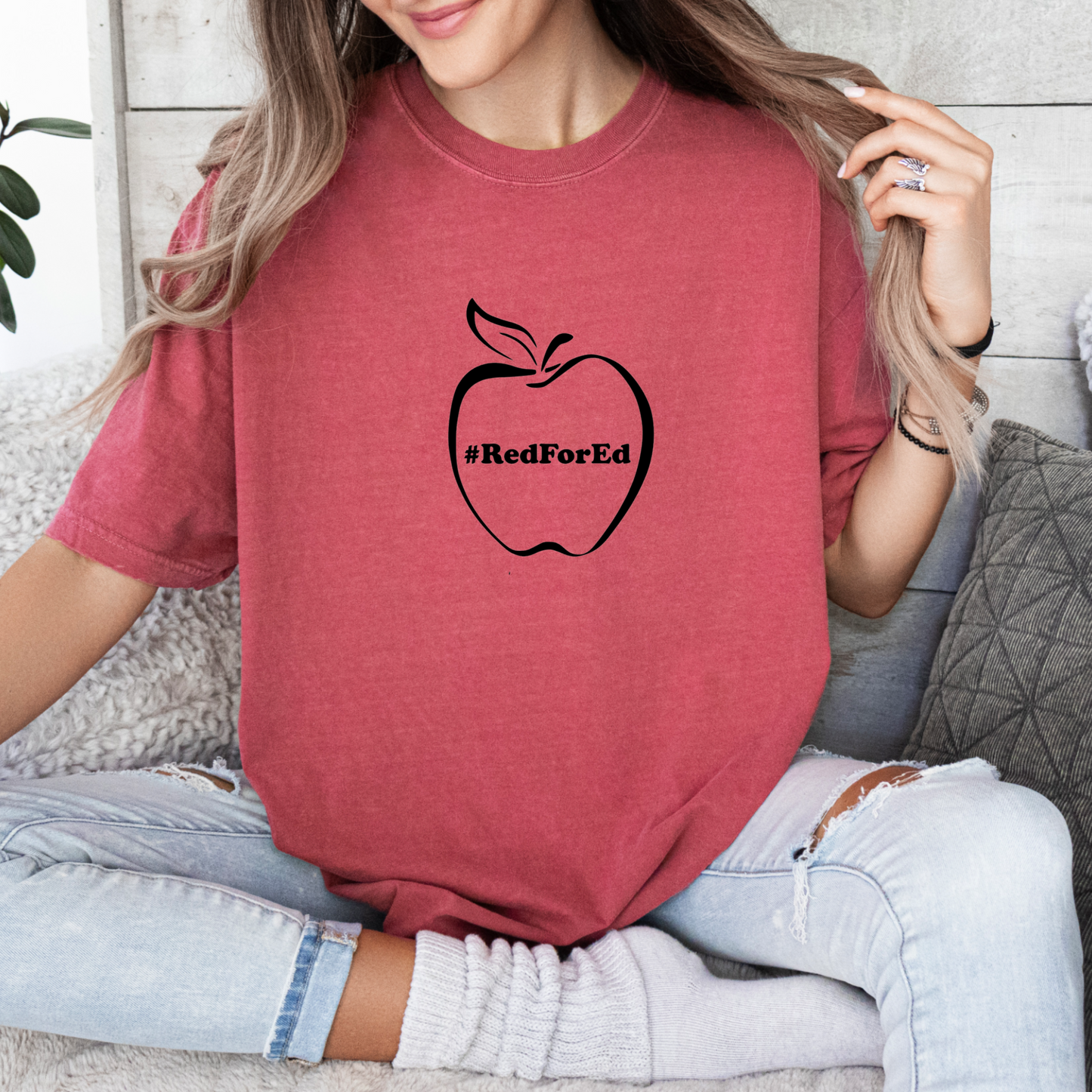 Red For Ed Apple Tee