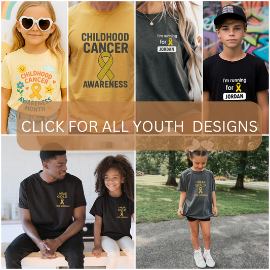 Youth Childhood Cancer Awareness Tees- Full Collection