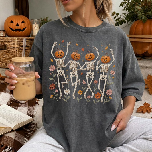 Wildflower pumpkin skeletons Tee