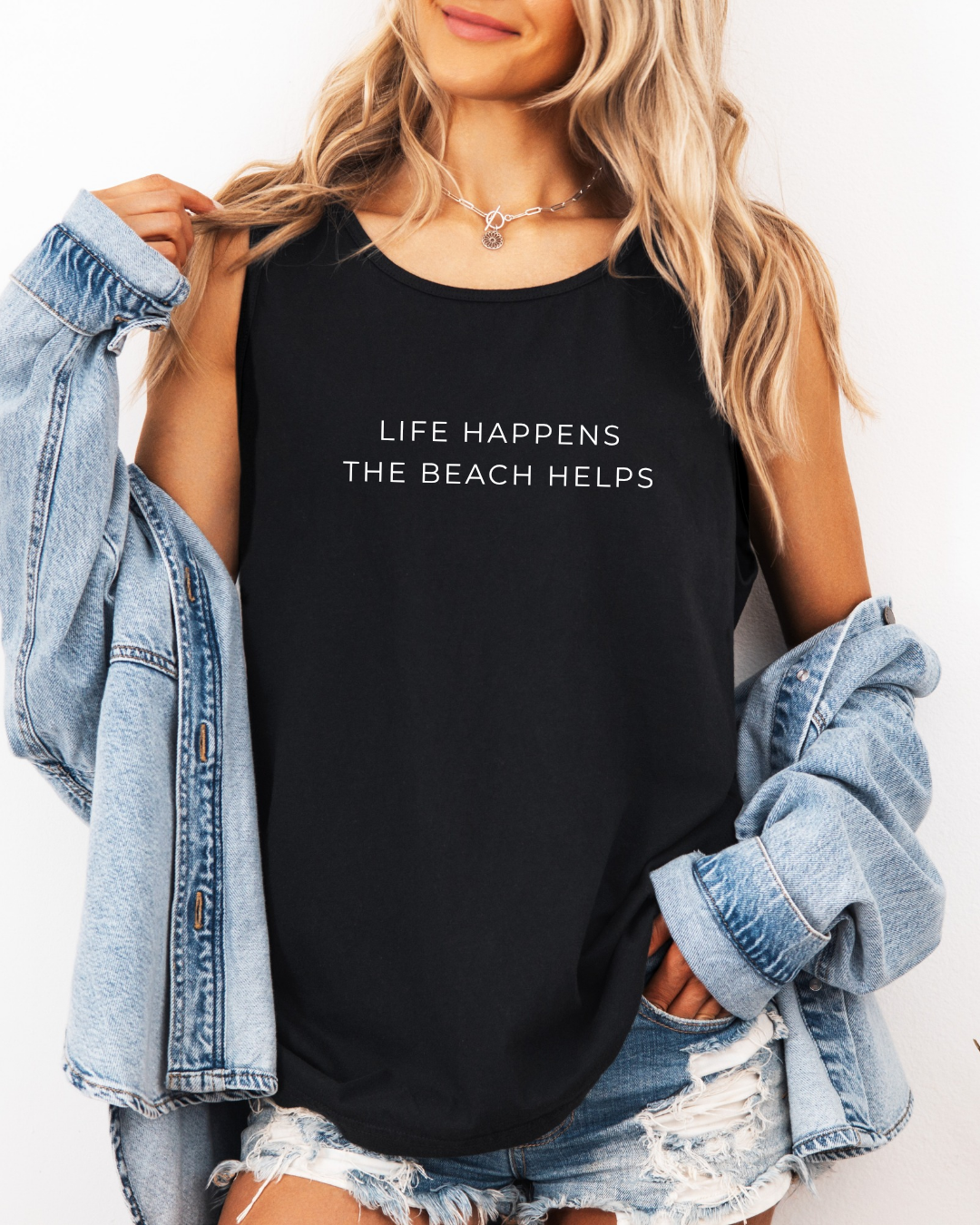 Life Happens The Beach Helps Tank