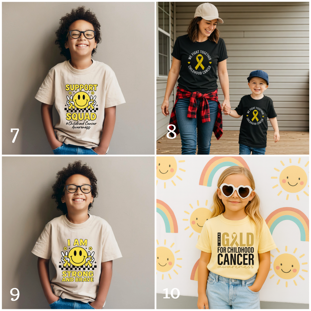 Youth Childhood Cancer Awareness Tees- Full Collection