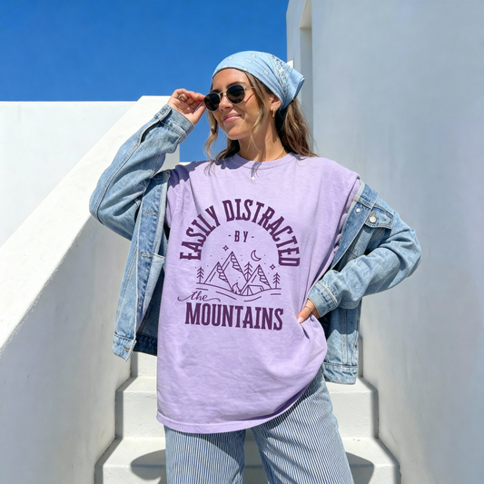 Easily Distracted By Mountains Tee