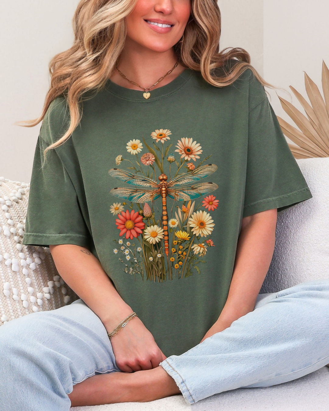 Floral Dragonfly Tee
