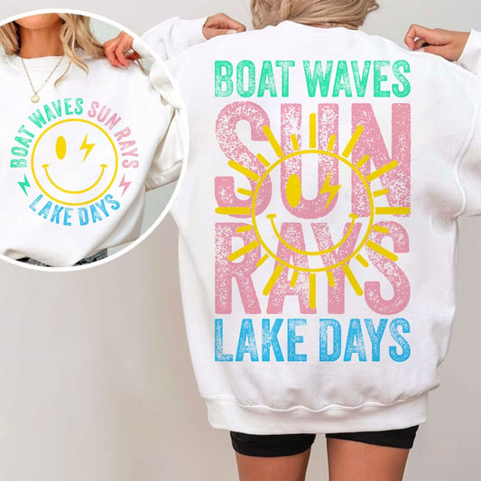 Boat Waves Sun Rays Lake Days